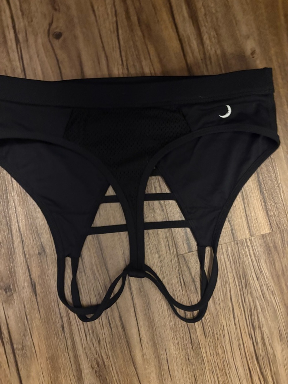 ZYIA Black Strappy Bralette with Mesh Inset - Picture 3 of 6